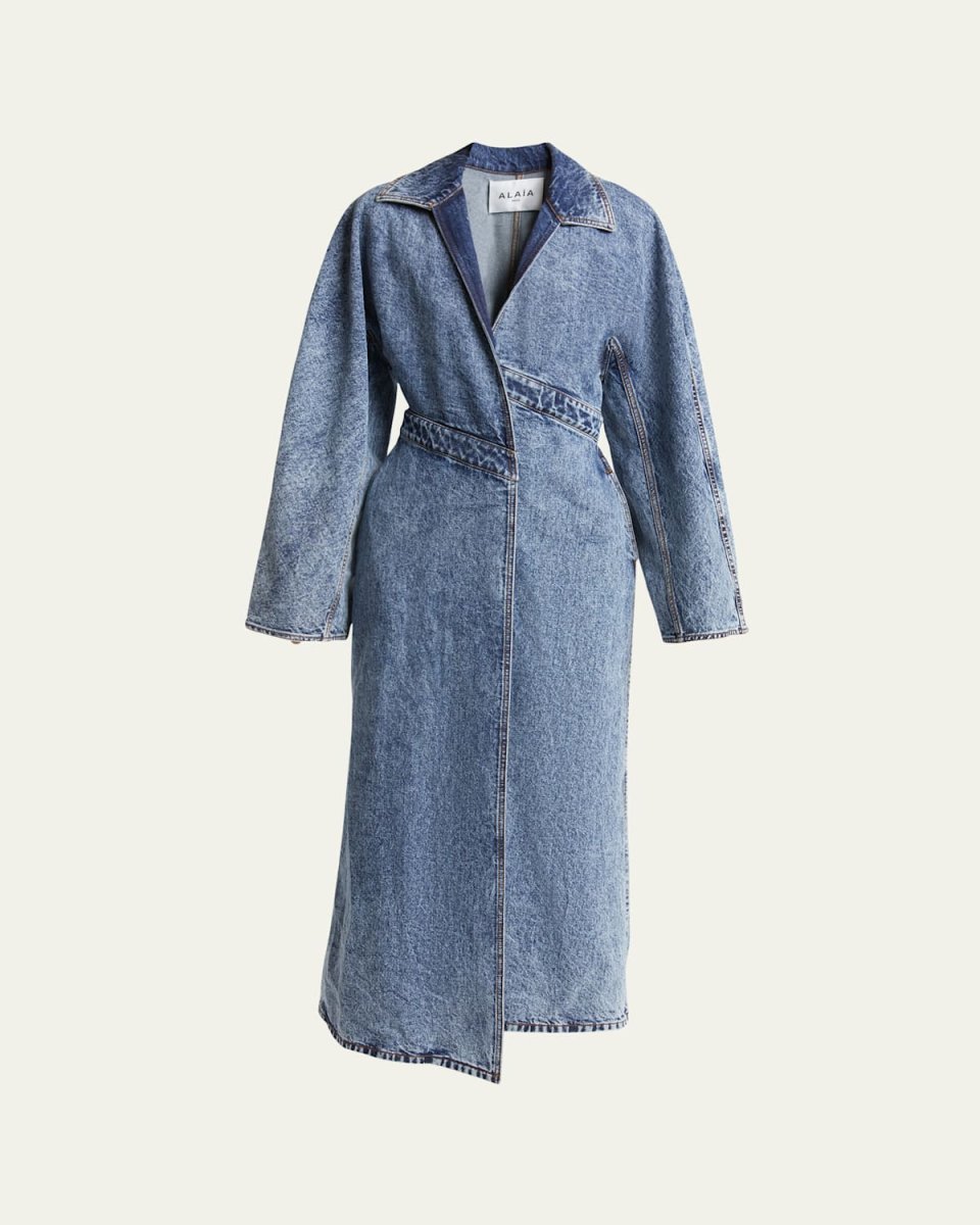 Wrap Denim Trench Coat